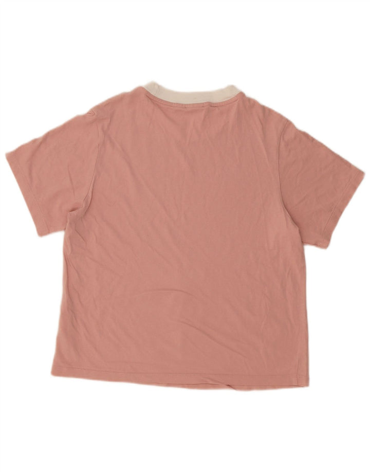 Adidas Damen Übergroßes T-Shirt Top UK 8 Small Rosa Baumwolle