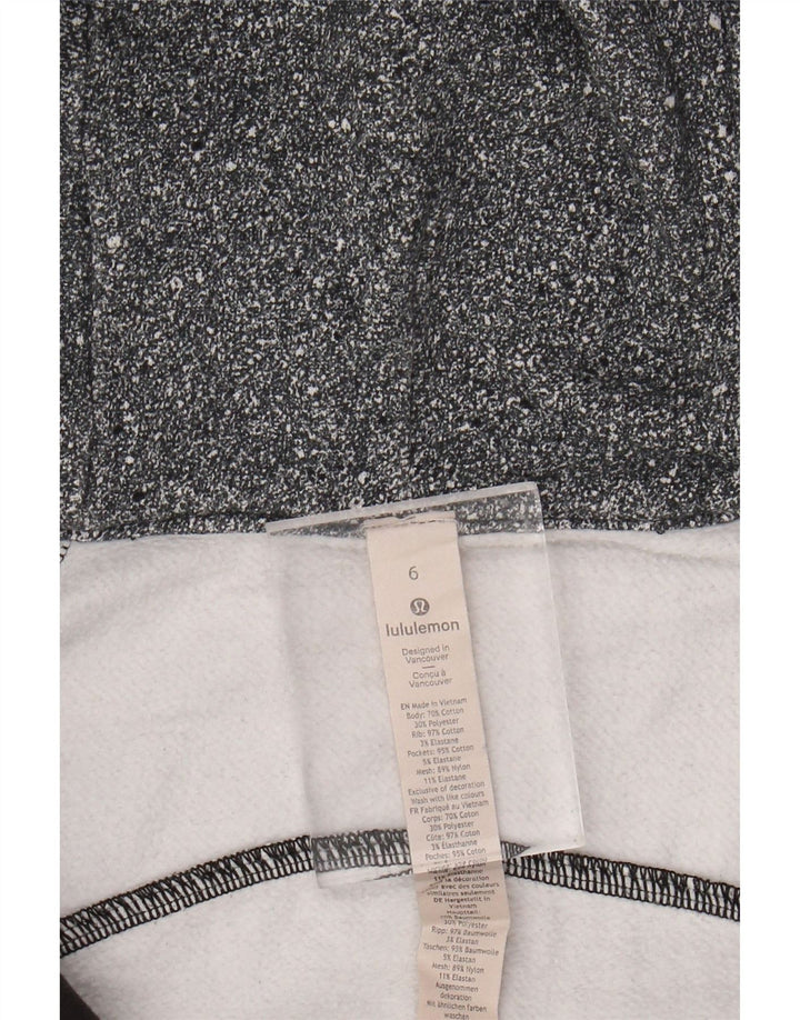 LULULEMON Damen-Kapuzenpullover mit Reißverschluss, US 6, mittelgrau gefleckte Baumwolle