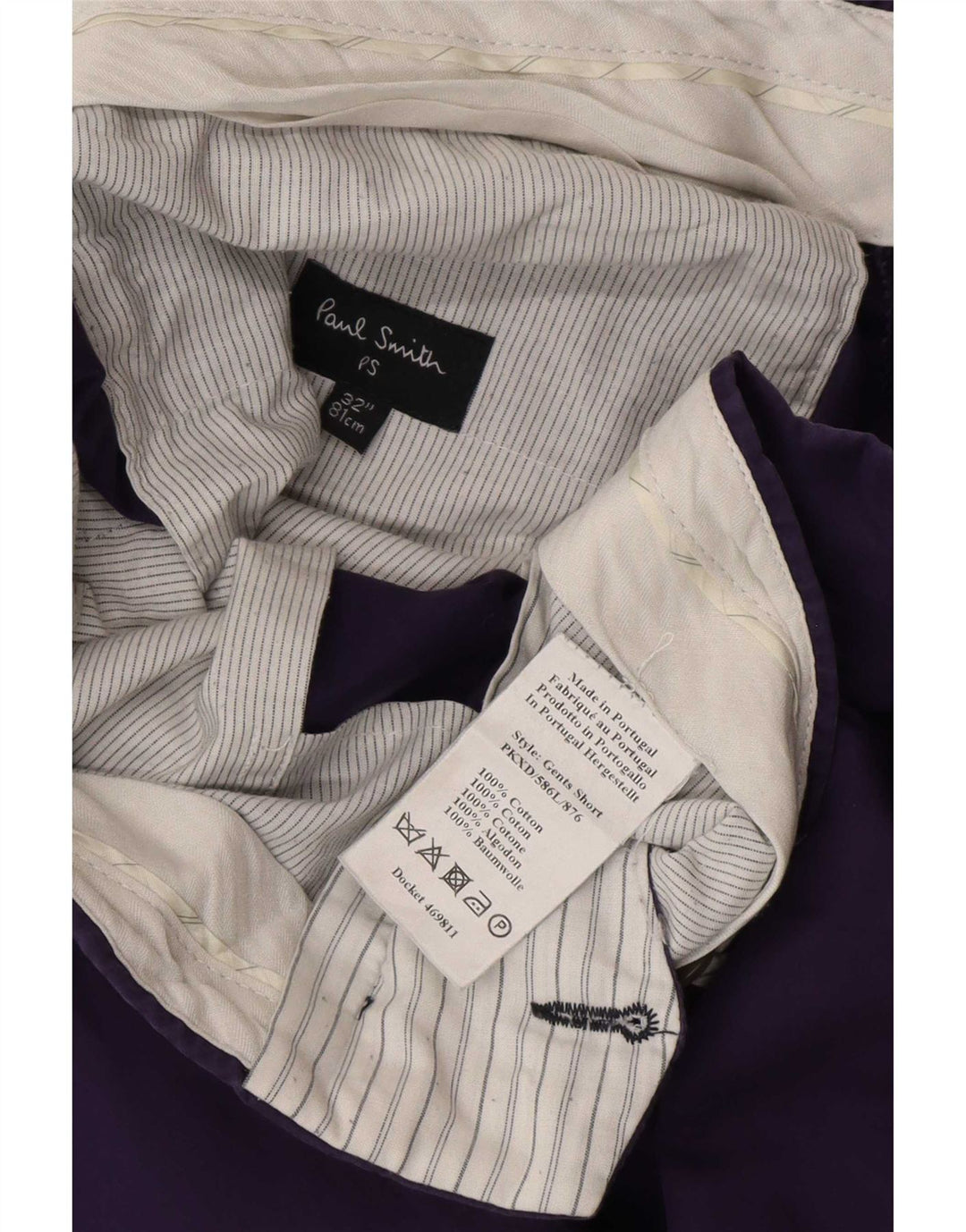 Paul Smith Herren Chinoshorts W32 Medium Purple Cotton