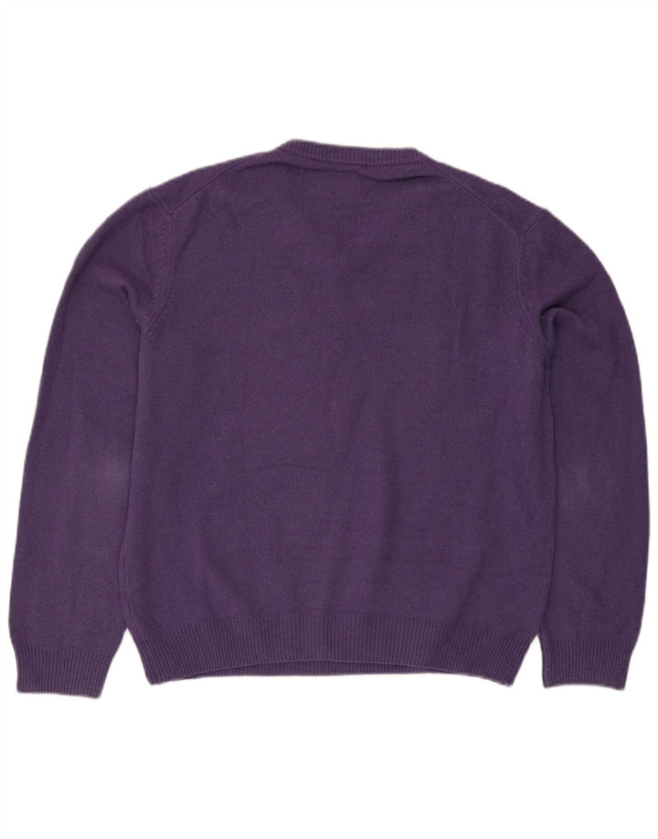 Marlboro Classics Herren-Pullover mit V-Ausschnitt, groß, violette Wolle