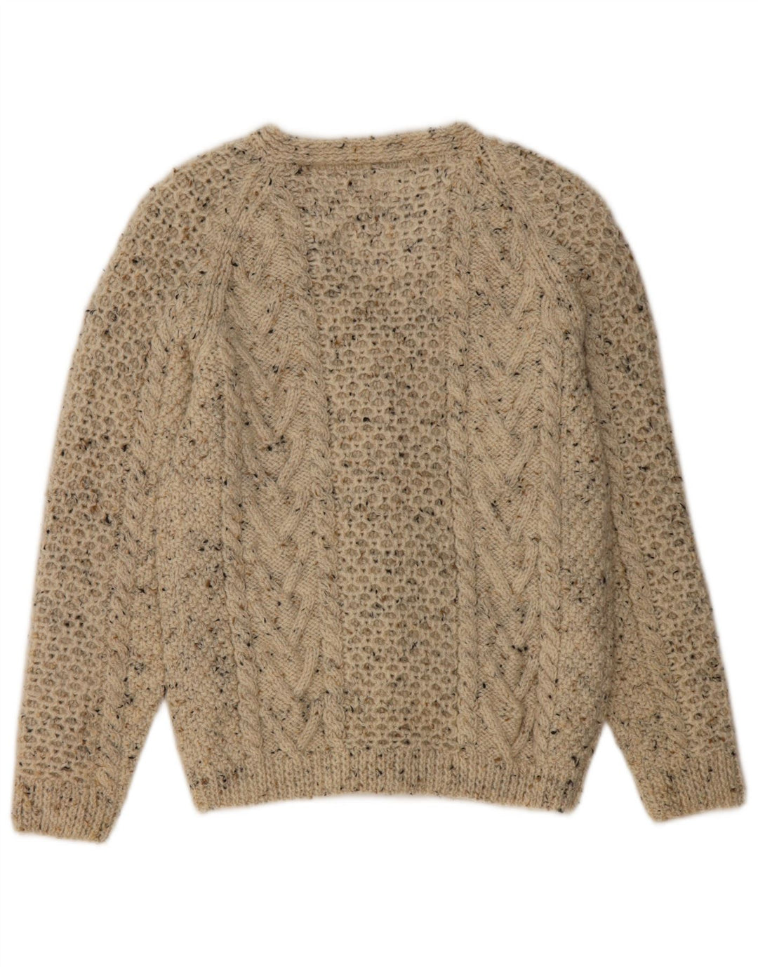 Vintage Damen Cardigan Pullover UK 12 Mittelgrau gefleckte Wolle