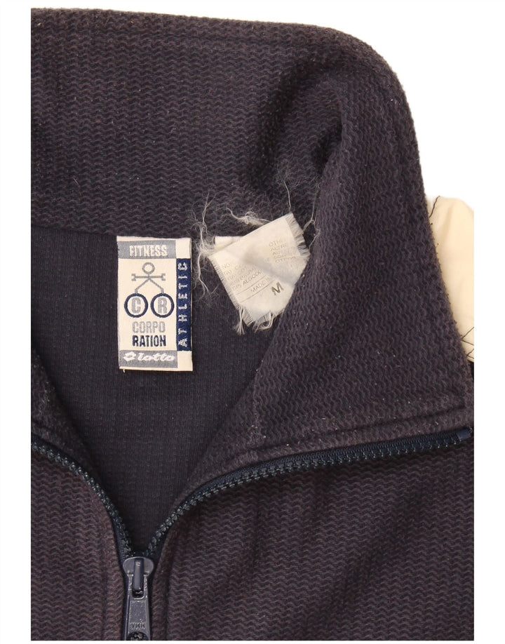 Lotto Herren-Sweatshirt mit grafischem Reißverschluss am Hals, mittelgroß, Marineblau, Farbblock