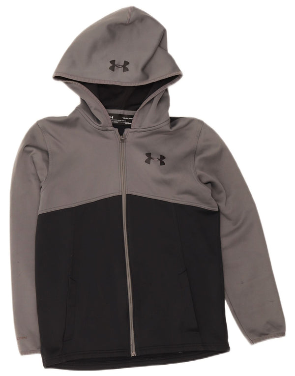 UNDER ARMOUR Jungen Cold Gear Kapuzenpullover mit Reißverschluss, 11–12 Jahre, Größe L, Grau