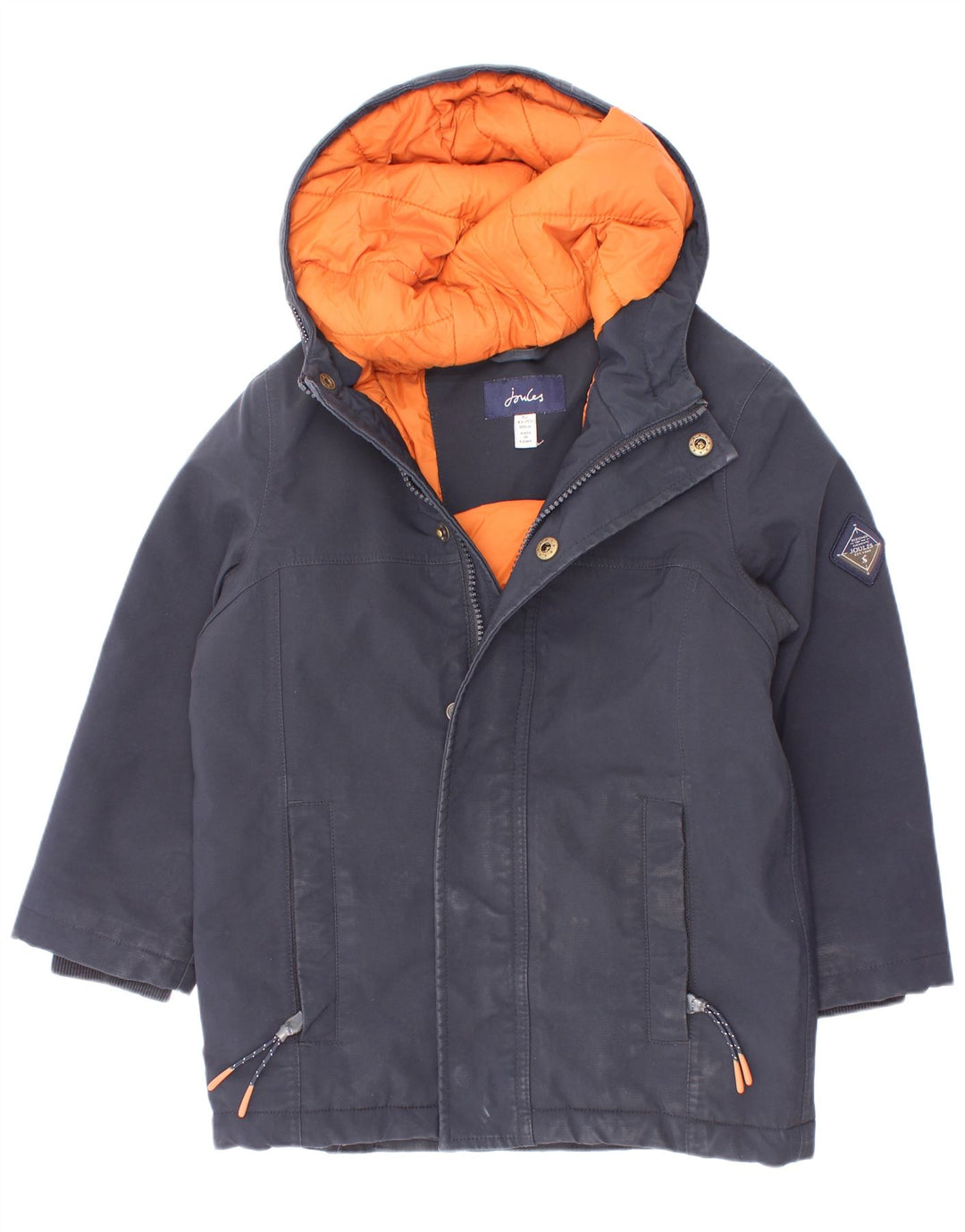 Joules wattierte Jungenjacke mit Kapuze, 4–5 Jahre, marineblaues Polyester