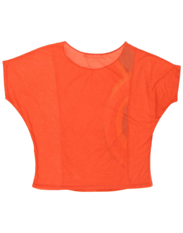 Desigual Damen Grafik-T-Shirt-Oberteil UK 14 Medium Orange Geometrisch Bohemian