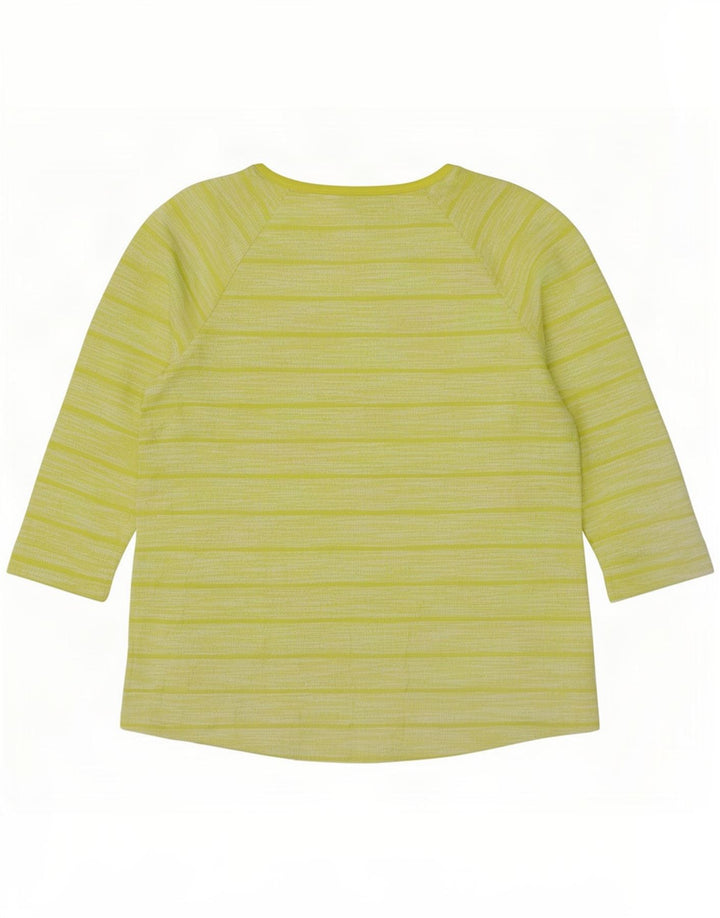 Marks & Spencer Damen-Top, 3/4-Ärmel, UK-Größe 14, Größe L, grün gestreift, Polyester