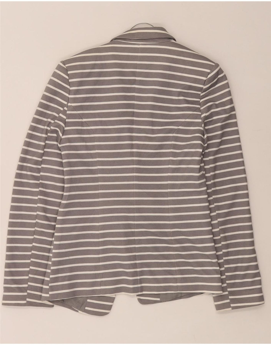 Offene Blazer-Jacke für Damen von Oasis, Gr. 8, klein, grau gestreift, Polyester