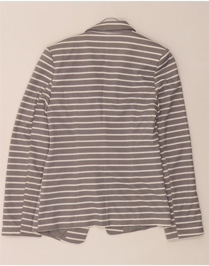 Offene Blazer-Jacke für Damen von Oasis, Gr. 8, klein, grau gestreift, Polyester