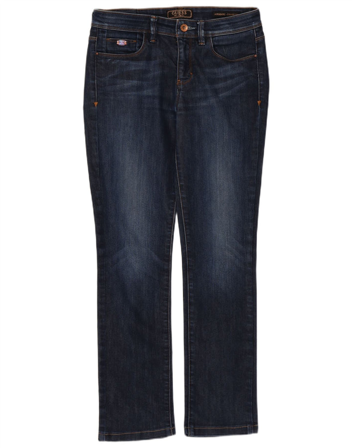 Guess Damen Cigarette Slim Jeans W27 L28 Marineblaue Baumwolle