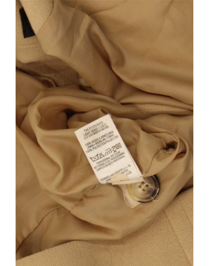 Marks & Spencer Zweireihiger Damenmantel UK 12 Mittelbeige Wolle