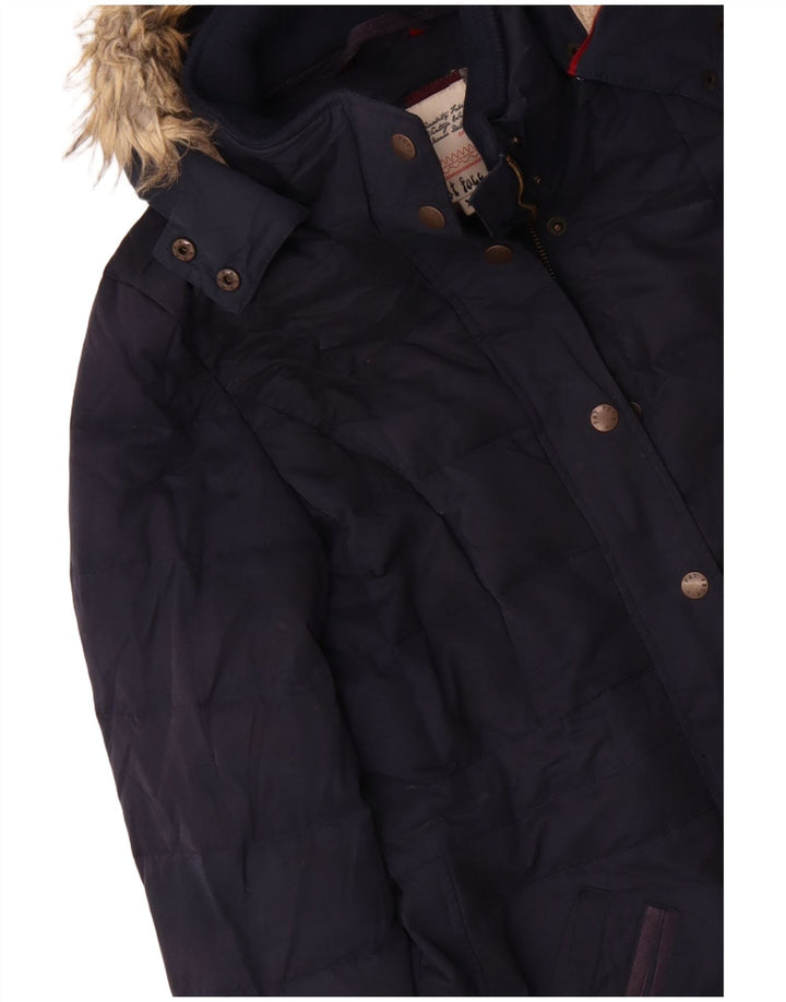 Fat Face Damen-Parka mit Kapuze, UK 12, Mittel, Marineblau, Polyester, Winter