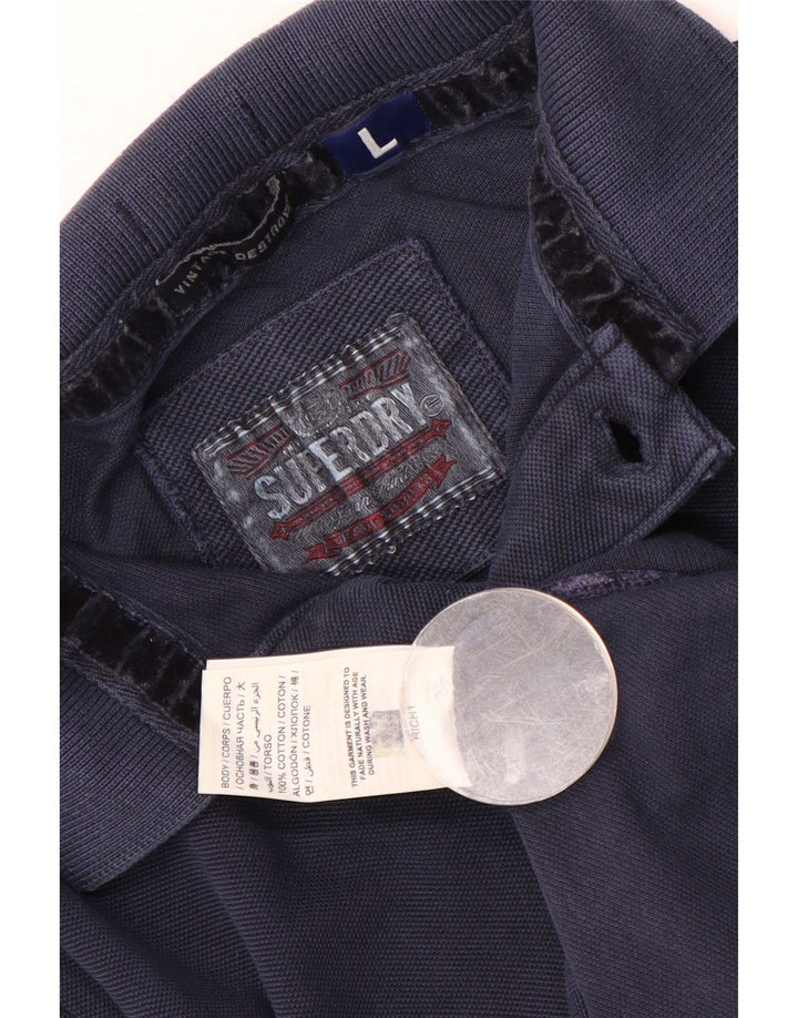 Superdry Herren-Poloshirt, große marineblaue Baumwolle