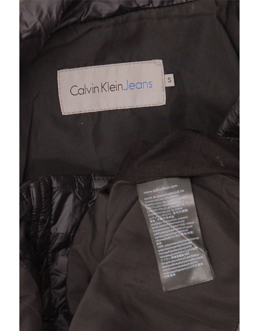 Calvin Klein Jeans Damen Übergroße gepolsterte Jacke UK 10 Small Schwarz