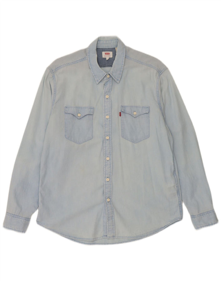 Levi's Herren-Jeanshemd aus mittelblauer Baumwolle