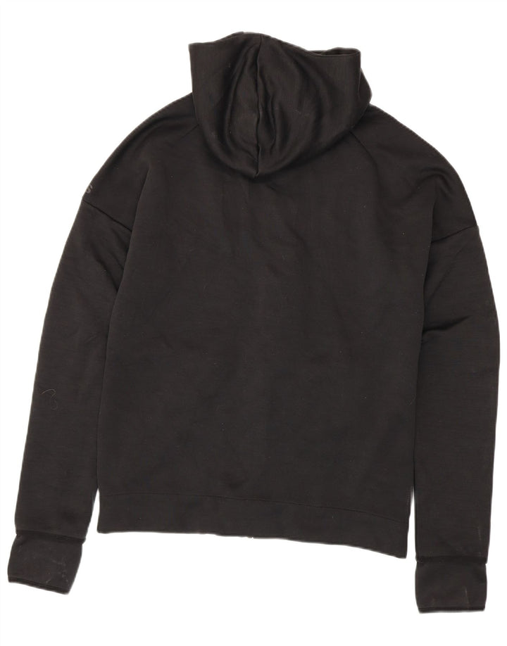 Adidas Herren-Kapuzenpullover mit Reißverschluss, Mittelschwarz geflecktes Polyester
