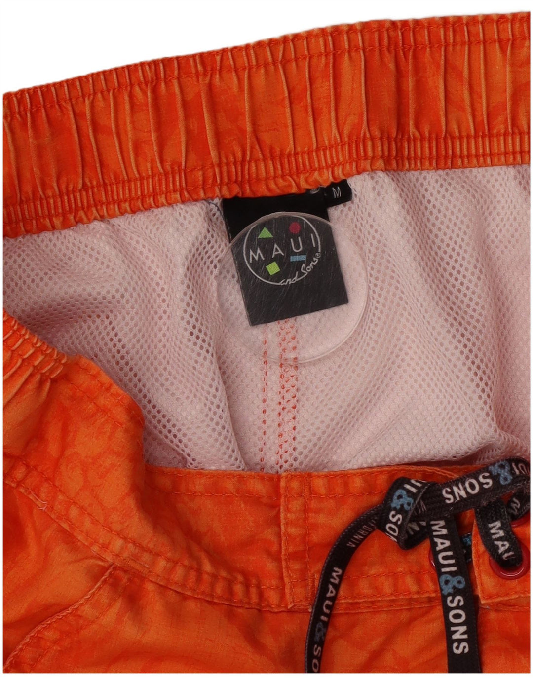 Maui and Sons Herren-Badeshorts aus mittelorangefarbenem Colourblock-Polyester