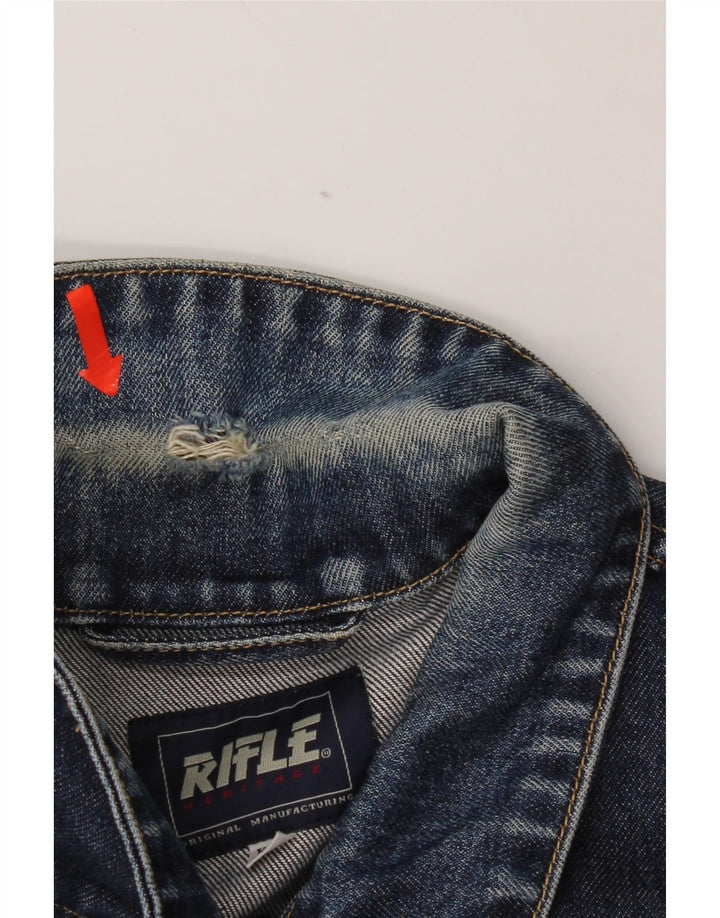 Rifle Damen Jeansjacke UK 20 2XL Blaue Baumwolle