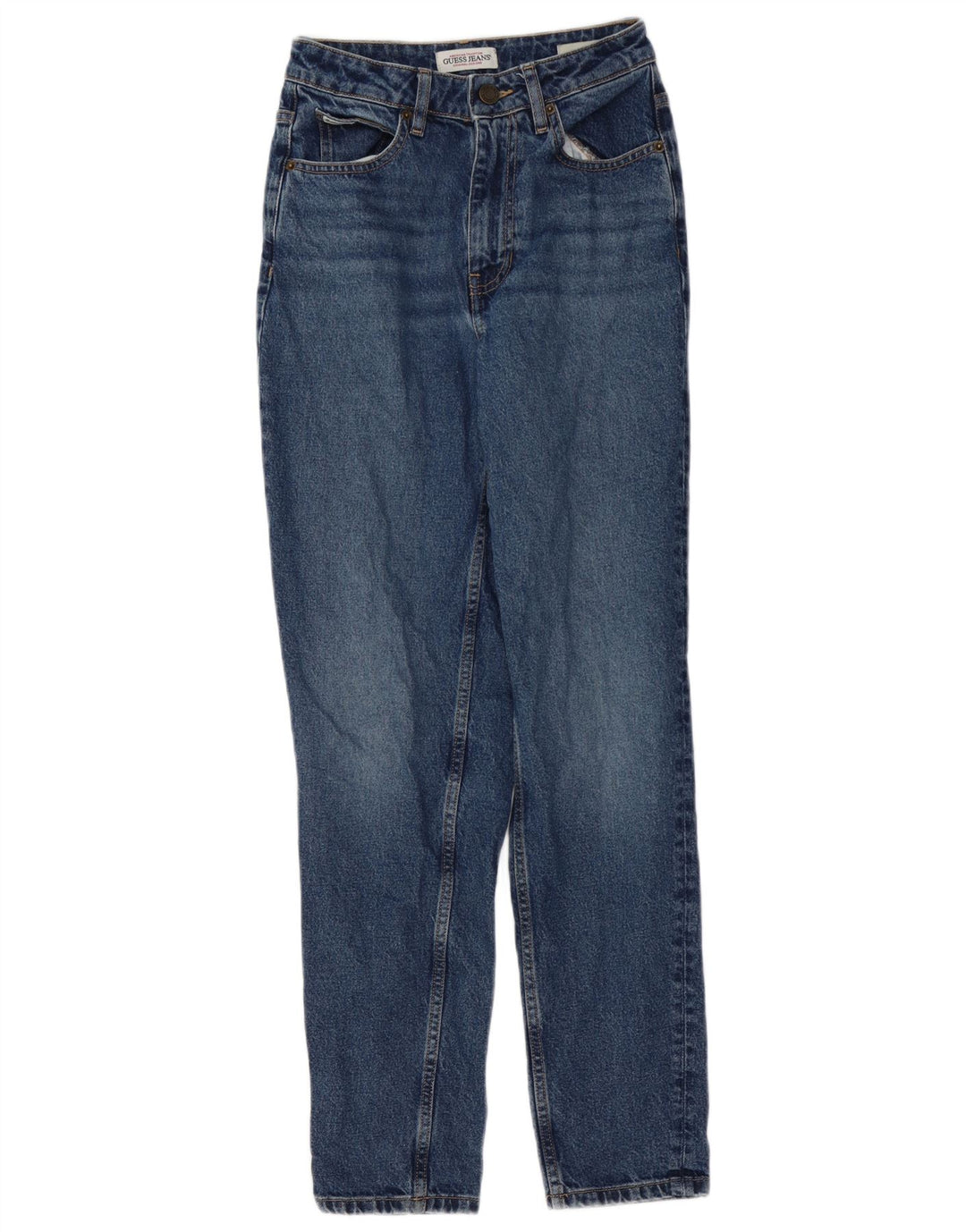 Guess Damen Tapered Jeans W25 L29 Blaue Baumwolle