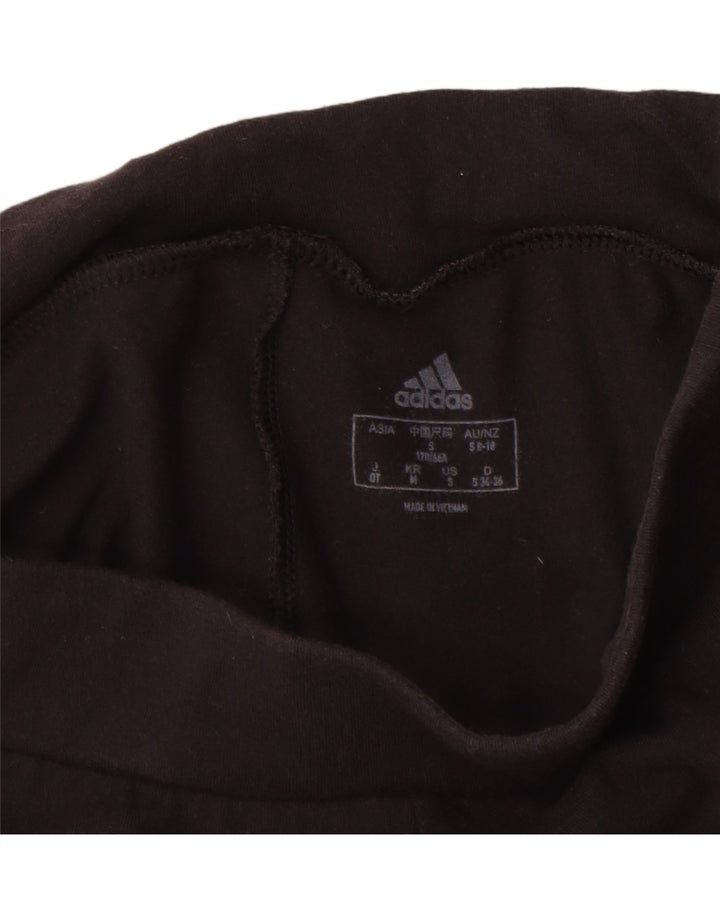 Adidas Damen Leggings UK 8/10 Small Schwarz Baumwolle