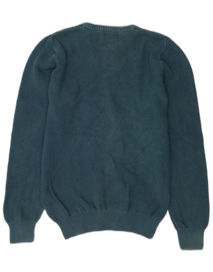 Marks & Spencer Herren-Pullover, reguläre Passform, Rundhalsausschnitt, Größe S, Blau, Baumwolle