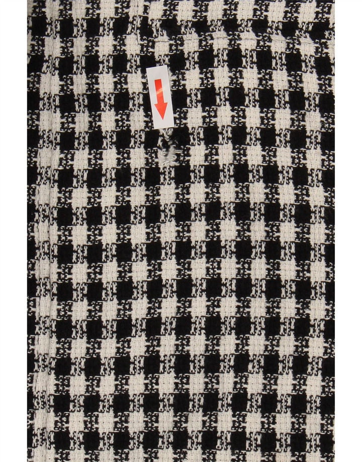 Zara Damen Minirock Small W26 Schwarz karierte Baumwolle