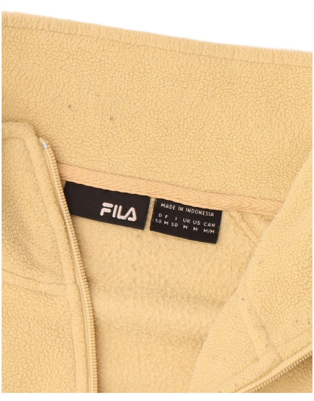 Fila Herren Fleecejacke UK 38 Mittelgelbes Polyester