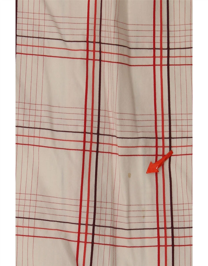 Wrangler Herren-Kurzarmhemd XL, weiß kariert, Baumwolle