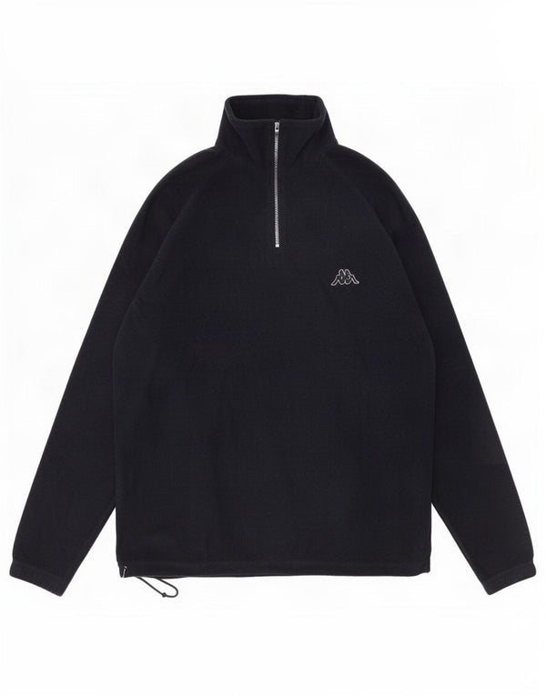 Kappa Herren-Fleecepullover mit Reißverschluss am Hals, mittleres marineblaues Polyester
