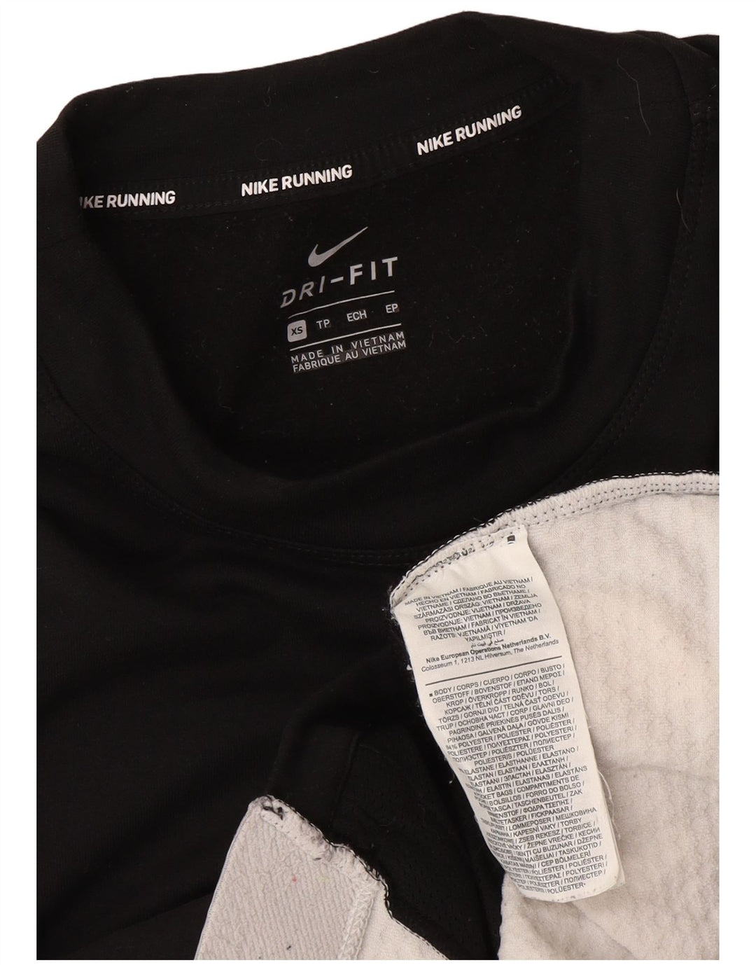 Nike Damen-Laufoberteil mit langen Ärmeln, UK 6, XS, Schwarz, Colourblock-Polyester