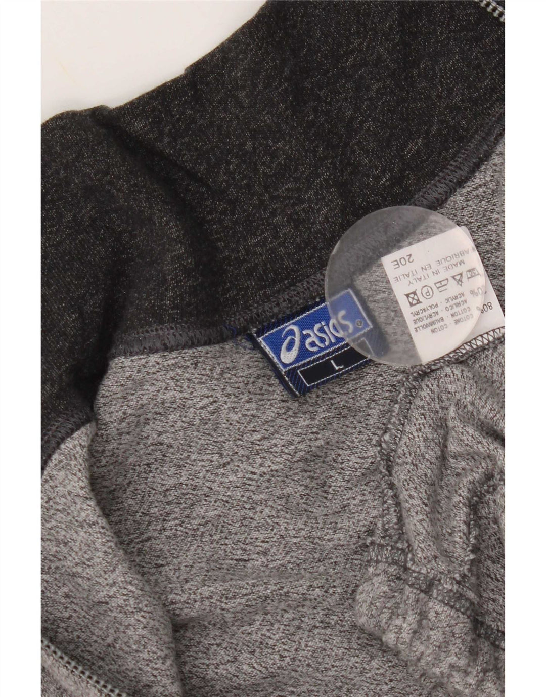 Asics Damen-Trainingsanzug-Top-Jacke UK 16 Large Graue Colourblock-Baumwolle