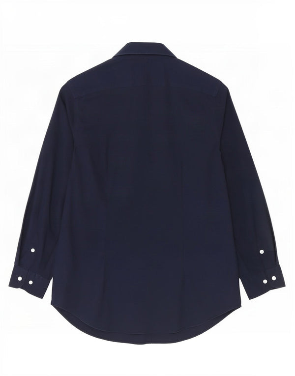 Ralph Lauren Damen-Hemd UK 14 aus mittelblauer Baumwolle in Marineblau