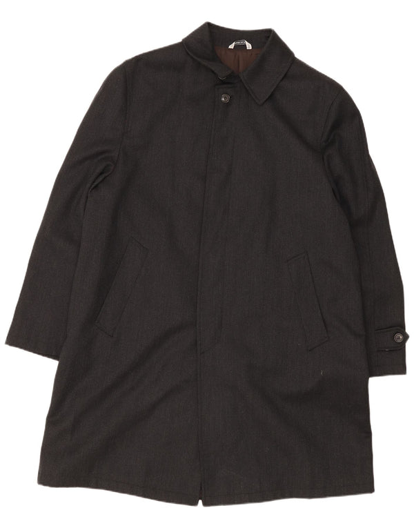 Vintage Mens Overcoat UK 40 Large Black Virgin Wool