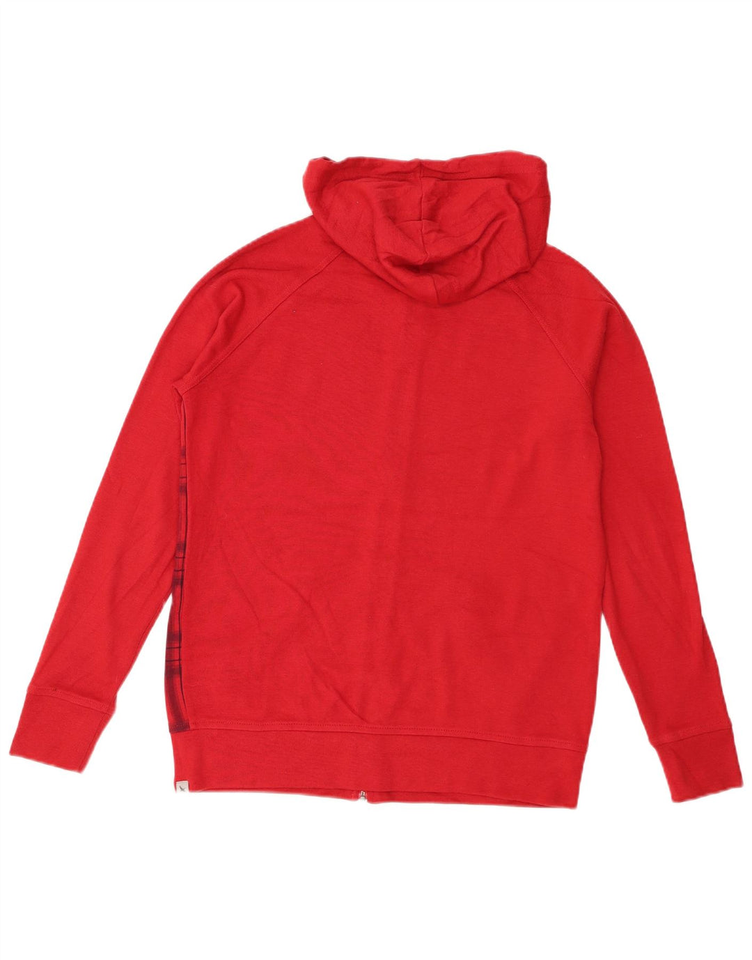 Eddie Bauer Damen-Kapuzenpullover mit Reißverschluss, UK 14, mittelrot, kariert, Baumwolle