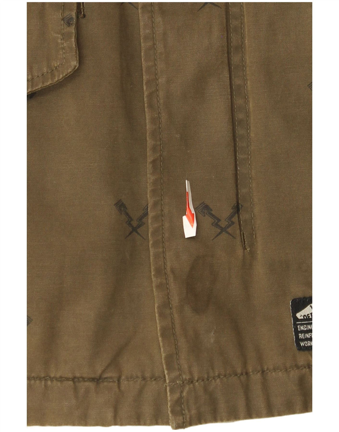 Vans Herren-Utility-Jacke mit Kapuze, UK 38, mittleres Khaki, geometrisch