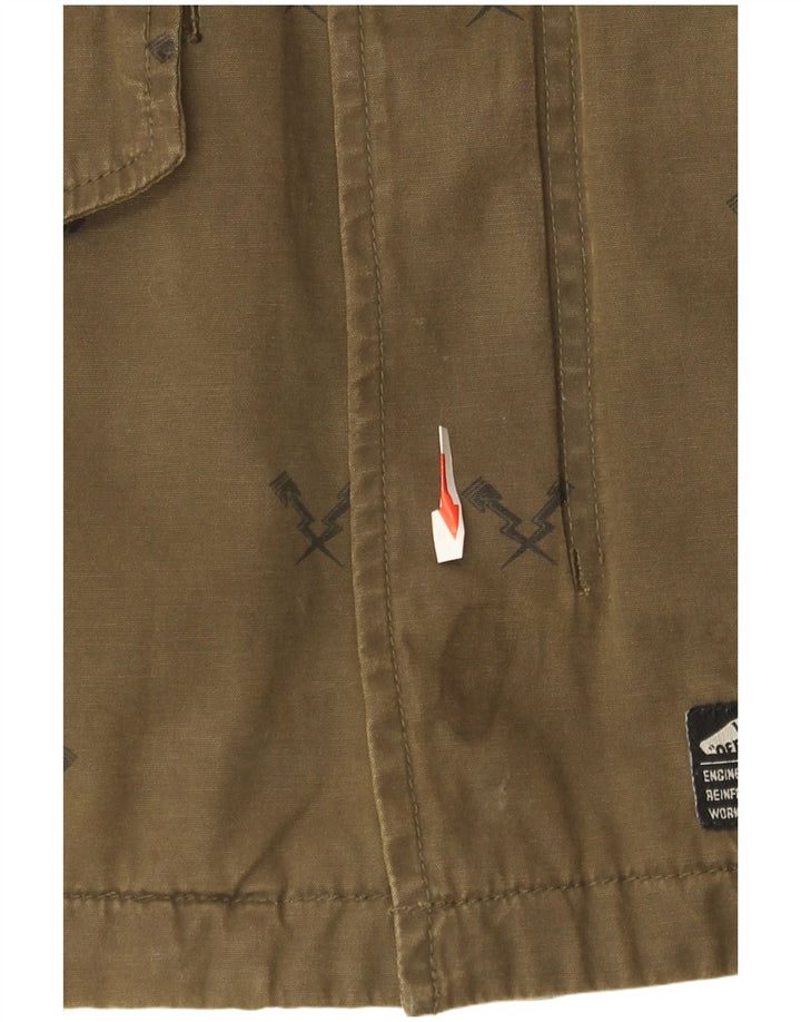 Vans Herren-Utility-Jacke mit Kapuze, UK 38, mittleres Khaki, geometrisch