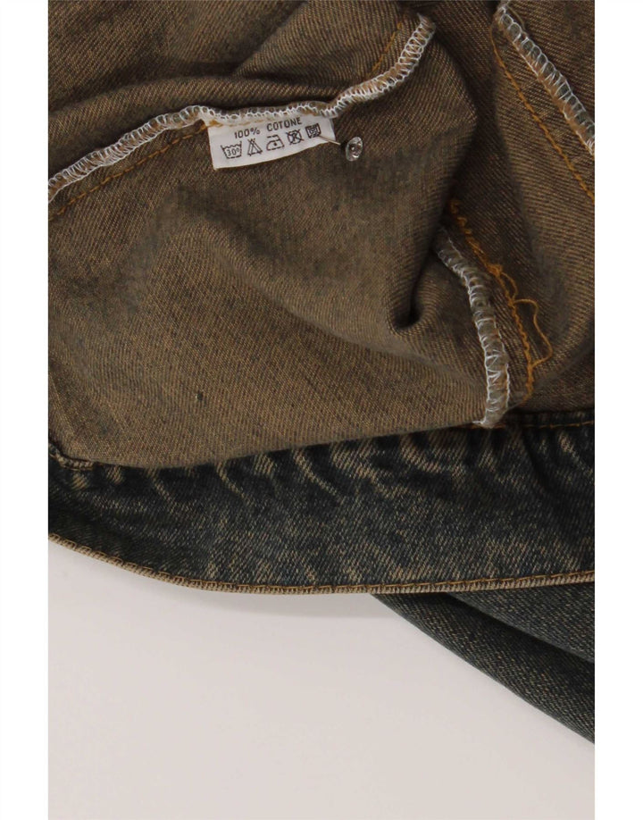 Vintage Damen Jeansjacke UK 16 Große marineblaue Baumwolle