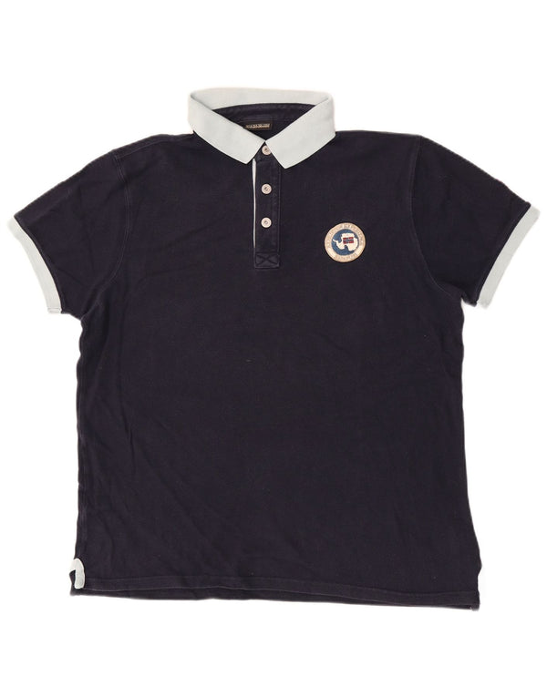 NAPAPIJRI Herren Geographic Rugby Poloshirt XL Marineblau Baumwolle