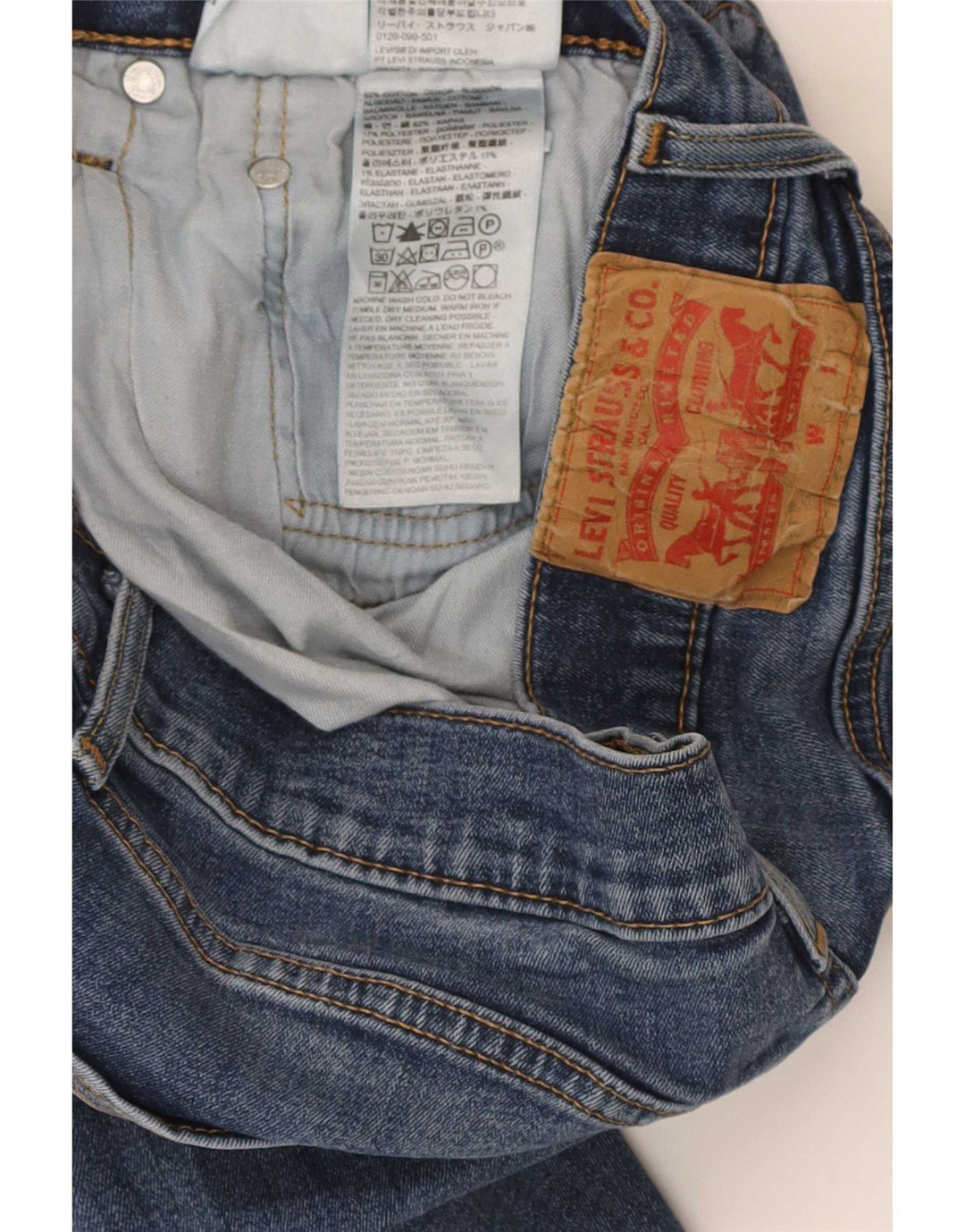Levi's Herren Straight Jeans W31 L30 Blaue Baumwolle