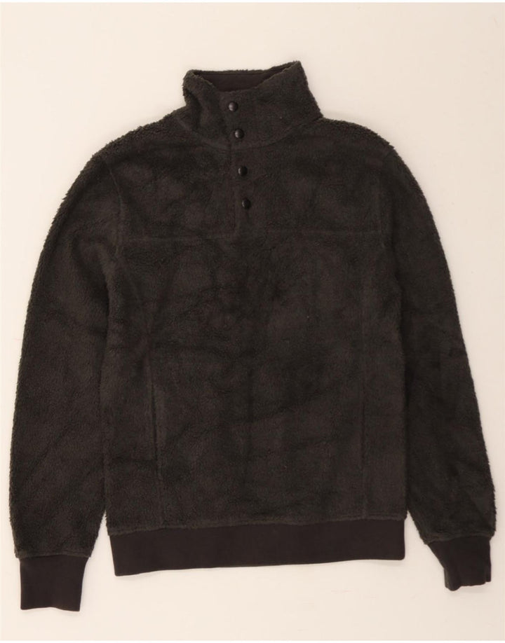 J. CREW Womens Button Neck Fleece Jumper XS Grey Acrylic Vintage J. Crew and Second-Hand J. Crew from Messina Hembry 