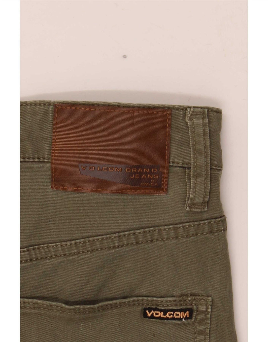 Volcom Herren Solver Denim Shorts W30 Medium Khaki Baumwolle