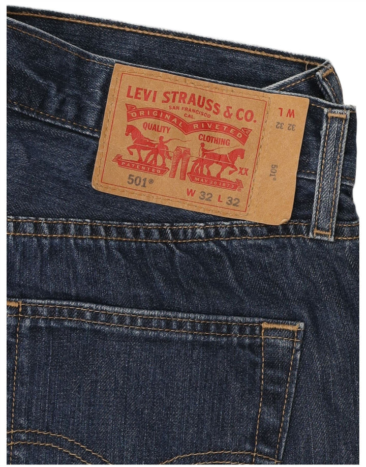 Levi's Herren 501 Straight Jeans W32 L27 Marineblaue Baumwolle