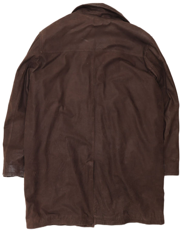 Vintage Herren Ledermantel UK 44 2XL Braun Klassisch