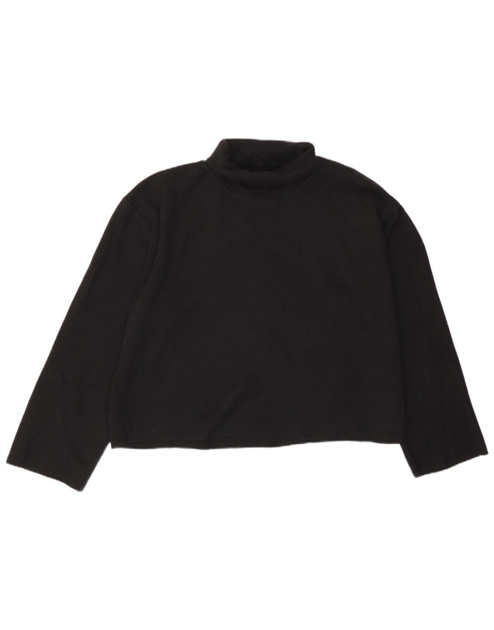 Zara Damen Top Langarm UK 18 XL Schwarz Baumwolle