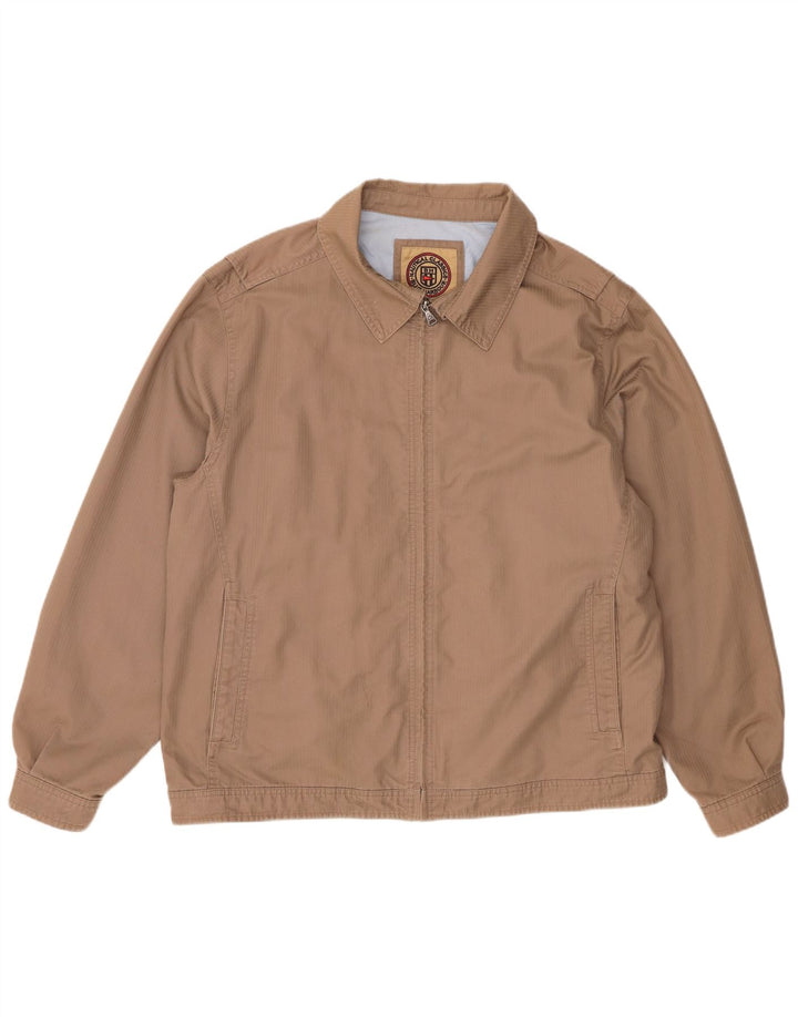 Marks & Spencer Herren Bomberjacke UK 42 XL Beige Nadelstreifen Baumwolle
