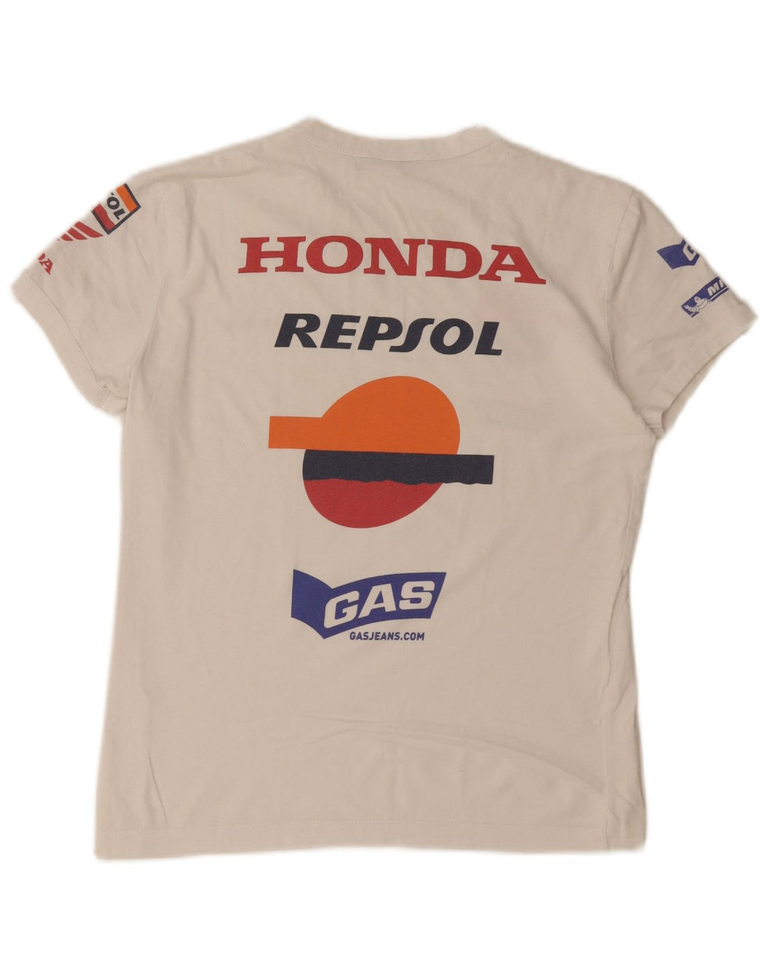Gas Herren-T-Shirt mit Grafik, Größe S, Weiß