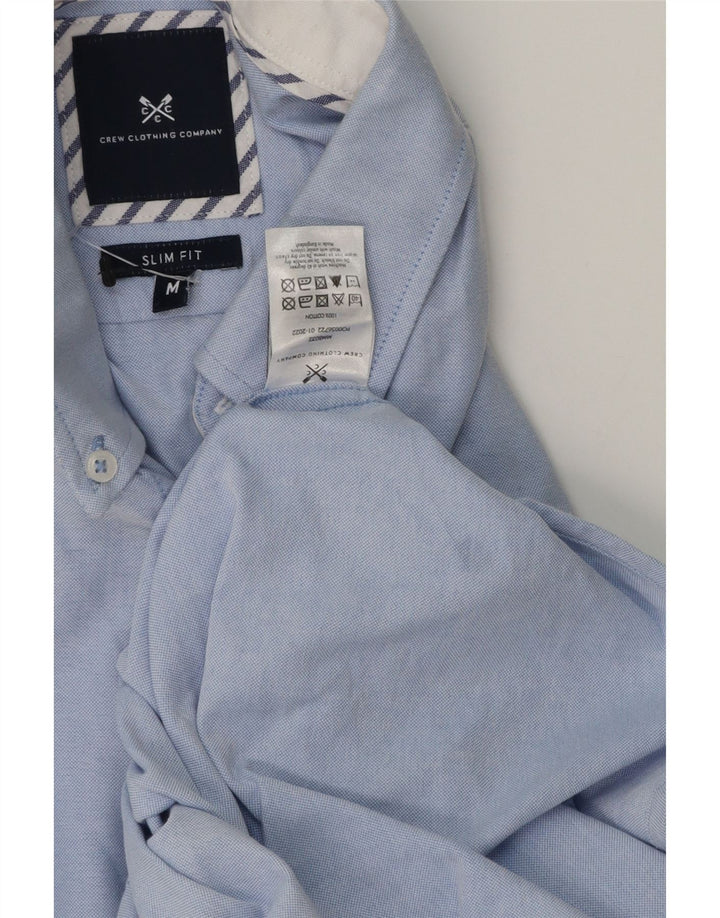 CREW CLOTHING Herren-Slim-Fit-Hemd aus mittelblauer Baumwolle