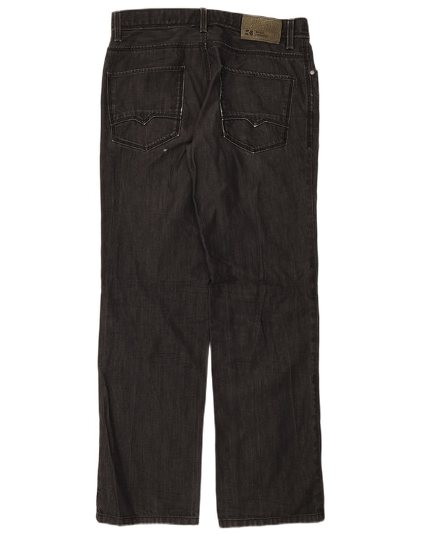 HUGO BOSS Damen Straight Jeans W33 L32 Graue Baumwolle