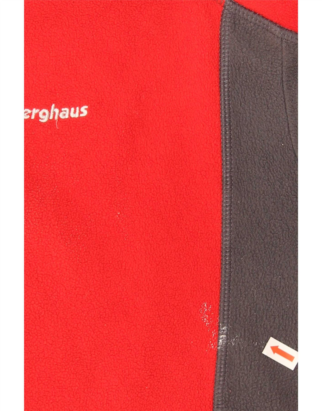 Berghaus Herren-Fleecepullover mit Reißverschluss am Hals, mittelrotes Farbblock-Polyester