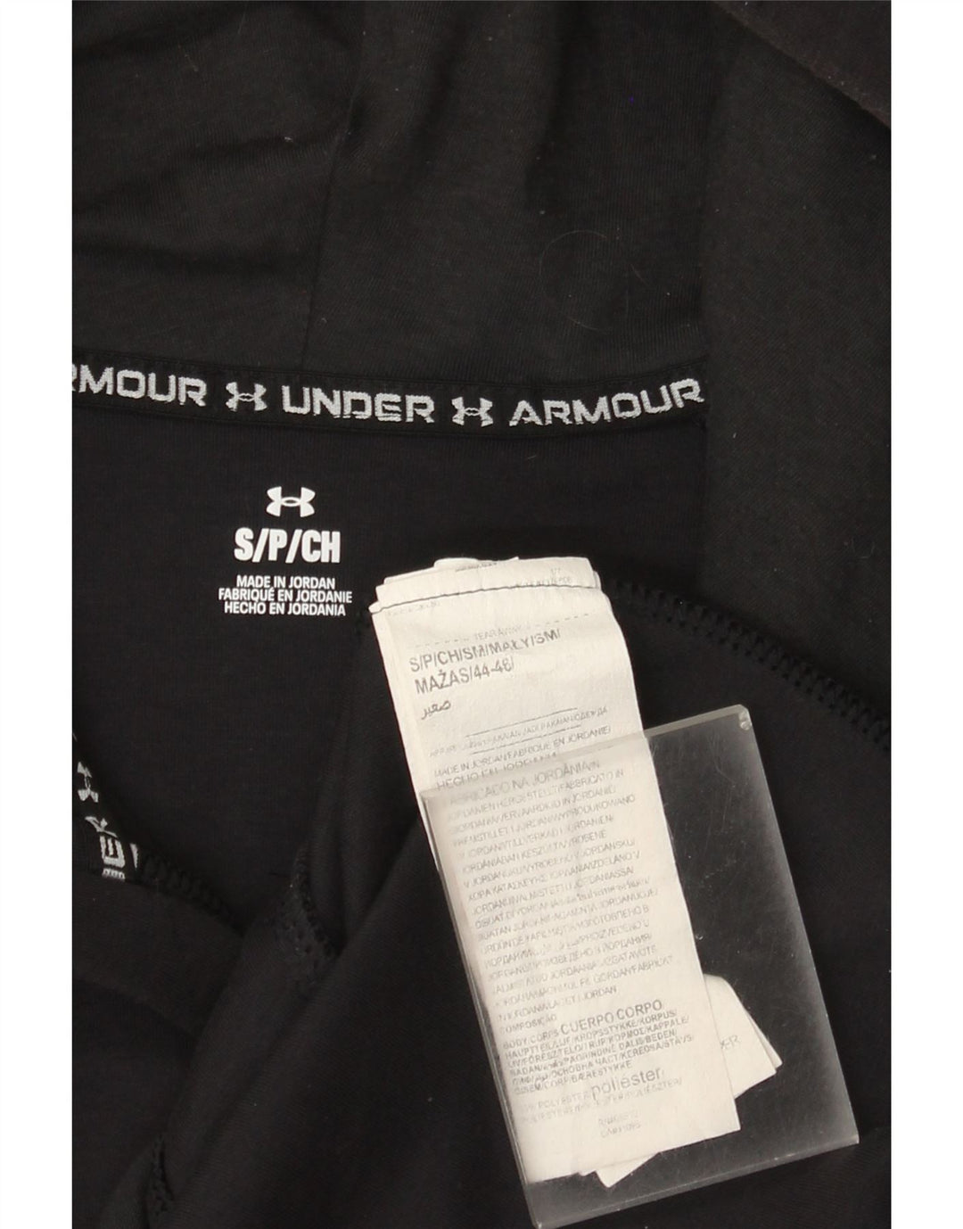 UNDER ARMOUR Herren-Kapuzenpullover mit Reißverschluss, Größe S, schwarze Baumwolle