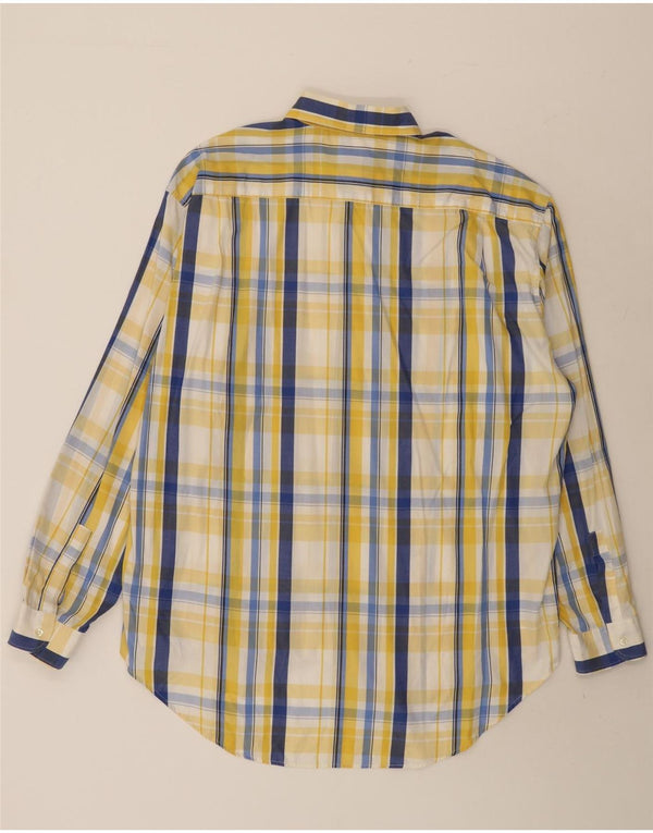 Stefanel Mens Shirt Large Yellow Check Cotton